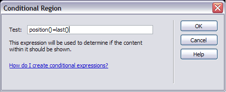 The conditional statement that tests the current node in your XML file